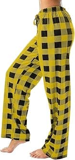 TWGONE Women's Pajamas Pants Plaid Stretch Casual Loose Comfy Pants Sleep Bottom Lounge Cute Pajama Sleepwear