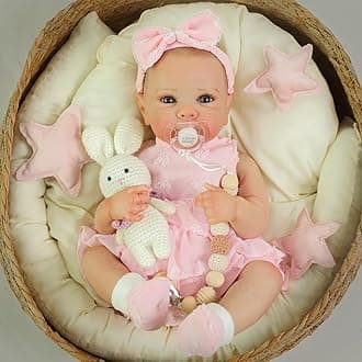 KSBD Reborn Baby Dolls - 20 Inch Realistic Baby Doll Real Life Baby Dolls Lifelike Newborn Baby Doll Girl with Soft Full Vinyl Body and Accessories can Swimming Baby Dolls for 3+ Years Old Kids Gifts