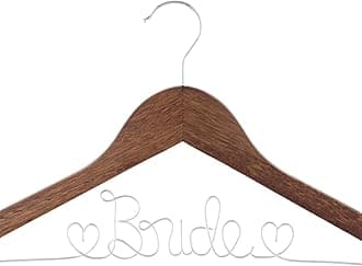 Ella Celebration Bride to Be Wedding Dress Hanger (Antique Brown with Silver Wire)