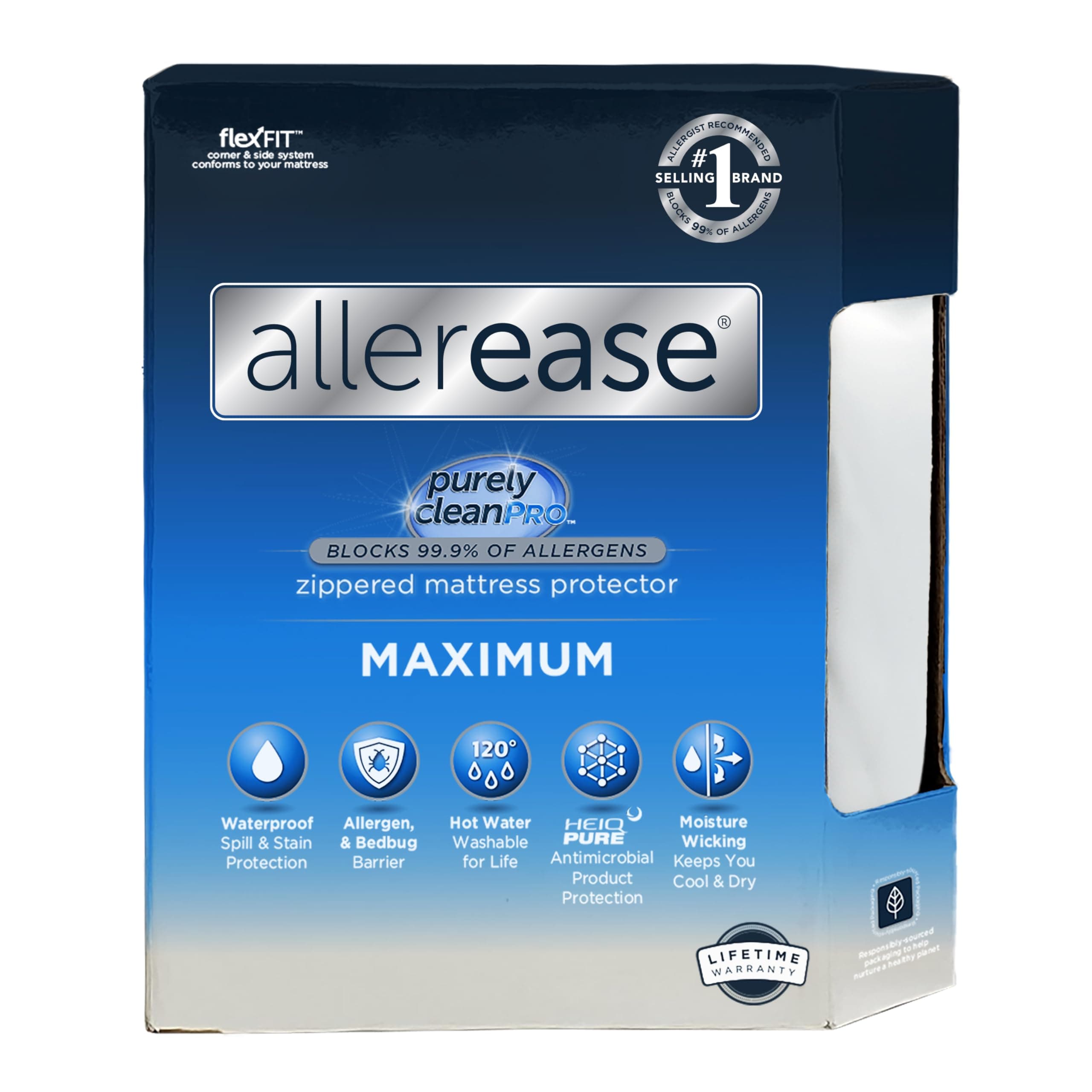 AllerEase Waterproof Mattress Protector, Max Allergy Mattress Protector, Twin XL Zipper Mattress Cover