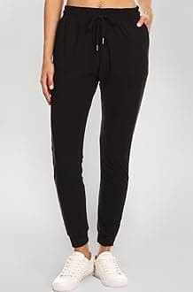 Women Womens Sweatpants Soft Jogger Pants Drawstring Pockets Workout Yoga Lightweight Lounge Pants, Black, X-Large