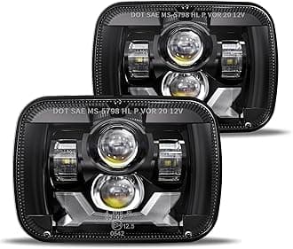 H6054 5x7 7x6 Led Headlights,2021 New Osram Chips 500% Brighter 180W Anti-glare Hi/Low Sealed Beam w/DRL turn signal Compatible with Jeep Wrangler YJ Cherokee XJ Ford Chevy GMC Toyota Nissan Truck