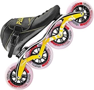 Professional Carbon Fiber Inline Speed Skates Adult for Women and Mens, Outdoor Fitness Skating Roller Skates,Dual Hardness Wheels, 4X110 Wheels Single Row Racing Skates, Blue Black