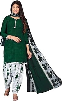 Readymade Indian Punjabi Style Crepe Patiala Salwar Suit with Dupatta for Women