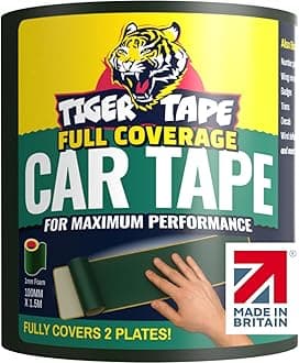 UK Made. Heavy Duty Max Hold Number Plate Roll | Fully Covers 2 x UK License Plate. Extra Strength Automotive Grade Adhesive. Ultimate High Performance Grip | Fits all UK Vehicles