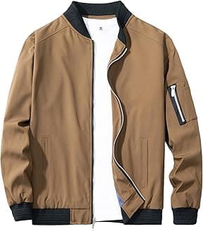 URBANFIND Men's Slim Fit Lightweight Sportswear Jacket Casual Bomber Jacket