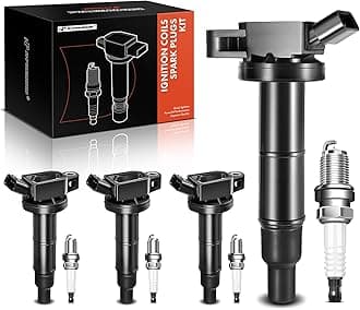 A-Premium Set of 4 Ignition Coil Pack and Iridium Spark Plugs Compatible with Toyota Camry Corolla Highlander Matrix RAV4 Solara & Scion tC xB & Lexus HS250h & Pontiac Vibe, 2.4L