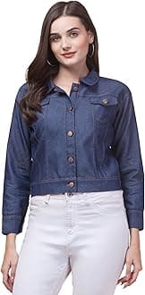 FUNDAY FASHION Full Sleeve Blue Solid Women's Denim Jacket