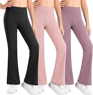 Stelle Girl's Flare Leggings High Waisted Yoga Pants Bootcut Dance Casual Pants Activewear Kids Bell Bottoms