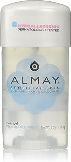 Almay Clear Gel, Anti-Perspirant & Deodorant, Fragrance Free, 2.25-Ounce Stick (Pack of 6)