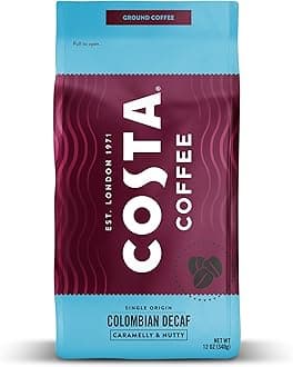 Coffee Ground Coffee, Colombian Decaf Medium Roast, 12oz each, Rainforest Alliance Certified