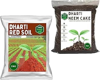 Garden Red Soil 5 Kg and Neem Cake Powder 1KG Organic Fertilizer for Plants - Potting Soil for All Vegetables, Fruits, Flowers, Trees shrubs, and House Plants (5)