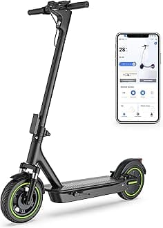 Electric Scooter - 8.5"/10'' Solid Tires, 350W/500W Motor, Up to 19-22MPH and 21-24Miles Long-Range Portable Commuting Scooter for Adults with Double Braking System and App