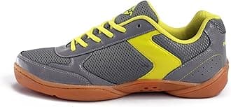 Nivia Flash Shoe Badminton Shoes for Mens, Rubber Sole with PVC Synthetic Leather Upper and mesh for Sports, Badminton, Volleyball, Squash, Table Tennis, (Dark Grey) UK-10