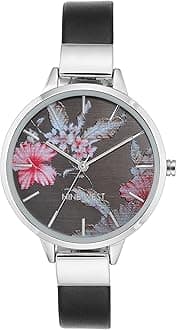Women's Floral Dial Strap Watch