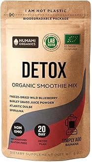Organic Detox Blueberry Smoothie Powder with Healthy Spirulina, Atlantic Dulse and Barley Grass Juice Powder, Premium Quality superfood from Europe