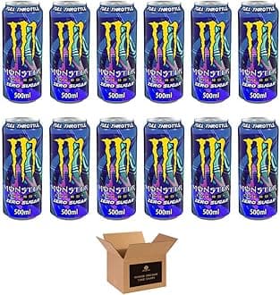 Monster Energy Drink Flavours | Juiced, Zero Sugar, Ultra, Monarch, Fiesta Mango, Strawberry Dreams, VR46, Punch | High Caffeine Sports Energy Drink (Full Throttle - 500ml x 12Pack)
