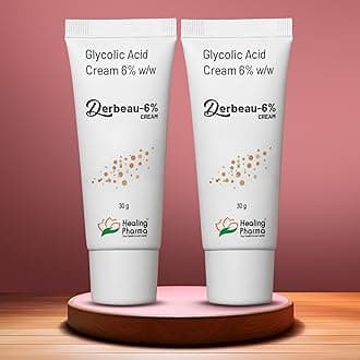 Healing Pharma - Derbeau 6% Glycolic Acid Cream for Skin Exfoliating & Brightening Face Cream | Removes Dead Skin, Dark Spots & Pigmentation - 30g (Pack of 2)