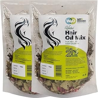 Herbal Hair Oil Mix of 21 Herbs for Thick Long Hair Growth 150 grams(2 Pack), Hairfall, Hair Repair, Scalp Care, Haircare Both for Men & Women - Way4Organic