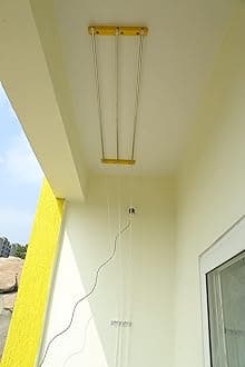 Stainless Steel Rust Proof Ceiling Clothes Hanger/Rack Roof Mount Cloth Dryer with Individual Drop Down Railers (NRI 3Lines 3Feet)