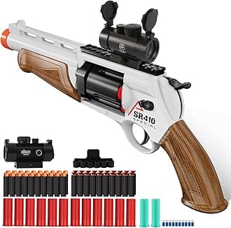 - Toy Guns for Boys,Enhanced Revolver Foam Blaster, Shotgun Children Outdoor CS Soft Bullet Toy Rifle, Birthday Xmas Gift for Kids Age 8+(Brown)