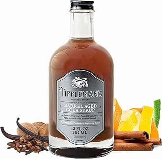 Tippleman's Barrel Aged Cola Syrup - All Natural Complex Cola Syrup for Cocktails, Classic Sodas, Ice Cream Floats, Old Fashioned Cocktail, Sweetener, Gin Fizz, Cola Cake