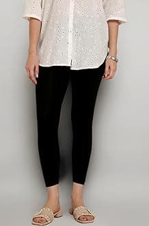 TWIN BIRDS Viscose Elastane Stretch Leggings for Women | Mid Rise Skinny Fit, High Ankle & 7/8 Cropped Length Active Legging