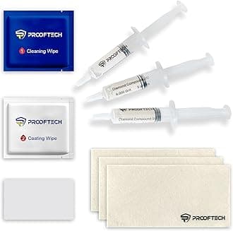 ProofTech Screen Scratch Remover Repair Kit for All Smartphones Tablets and Watches Complete Set of 3 Diamond Polishing Compounds and 3 Wool Cloths and Oleophobic Coating