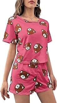 SMOWKLYCotton Blend Printed Nightsuit||Everyday Nightsuit||Night Dress||Shorts Set||Pajama Set for Women