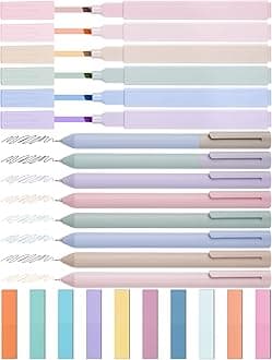 Bible Highlighters and Pens No Bleed Set of 14-Morandi-Colored Ink Highlighters, Gel Pens, Sticky Notes Set with Transparent Storage Box-Perfect for Bible Study, Note-Taking and Creative Writing