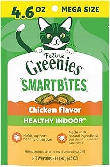 Greenies Feline Smartbites, Cat Treats Healthy Recipe, Indoor Cat Treats, Chicken Flavor, 4.6 oz. Pack