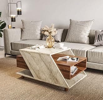 Wakefit Coffee Table | 1 Year Warranty | Center Table, Tea Table, Center Table for Living Room, Coffee Table for Living Room, Engineered Wood (Zing - Brown)