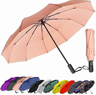 SIEPASA Windproof Travel Compact Umbrella-Automatic Umbrellas for Rain-Compact Folding Umbrella, Travel Umbrella Compact, Windproof Umbrellas for Men Women Teenage.(Pink, 54 Inch)