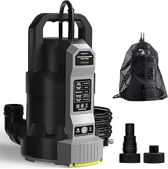 InoKraft E-float Automatic Sump Pump 1/2HP, 2500 GPH Submersible Water Pump with Auto/Manual Mode, Filter Bag, Universal Hose Adapters, Built-In 25FT Cord for Pool, Basement, Outdoor Use