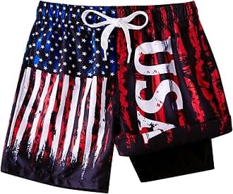 TUONROAD Boys Swim Trunks with Compression Liner Quick Dry Board Shorts with Boxer Brief Lined Bathing Suit 8-20 Years