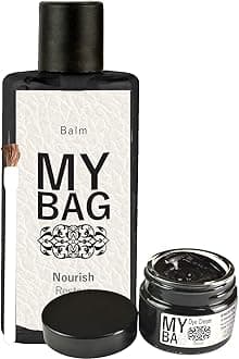 Black Handbag Care Kit for Leather - Balm & Scuff Dye Cream for use on Hangbags, Luggage, Shoes, Boots and Clothing (Black)