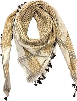 Hirbawi Premium Arabic Scarf Cotton Shemagh Keffiyeh 47"x47" Arab Scarf Made in Palestine