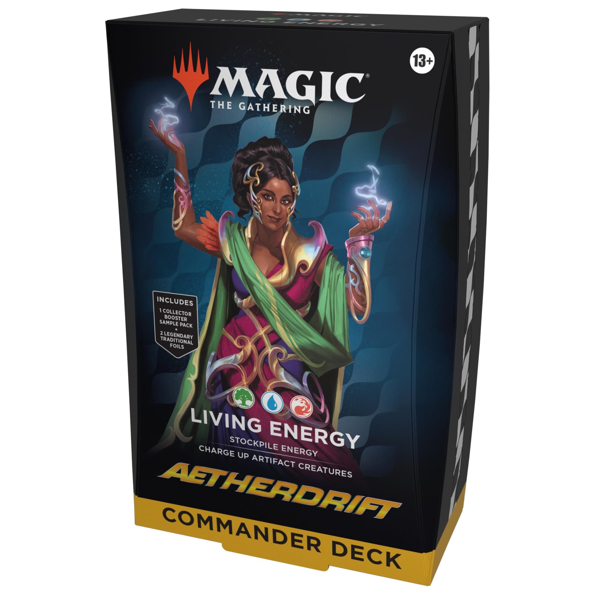 Aetherdrift Commander Deck - Living Energy (100-Card Deck, 2-Card Collector Booster Sample Pack + Accessories)