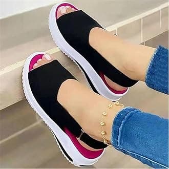 WEDFGXWEDFGX New Women Sandals Soft Stitching Ladies Sandals Comfortable Flat Sandals Women Open Toe Beach Shoes Woman Footwear, Black, 40 EU