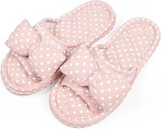 Floral Velvet House Slippers for Women, Lightweight Open Toe Washable Portable Foldable Comfortable Guest Hotel Travel Airplane Spa Slippers