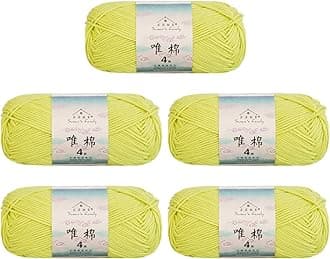 Susan's Family 4 ply 60% Cotton 40% Acrylic Yarn - Soft & Durable - 5 x 50g (1.76oz) - 655 Yards for Knitting & Crocheting - Baby Blankets, Amigurumi, Sweaters & More