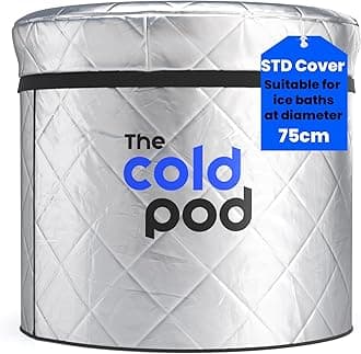 The Cold Pod Ice Bath Tub Cover 75cm / 320L: Insulated and Silver UV Heat Reflective Cold Plunge Tub Cover,Water Proof and Zip Up All Weather Resistant Protective Lid