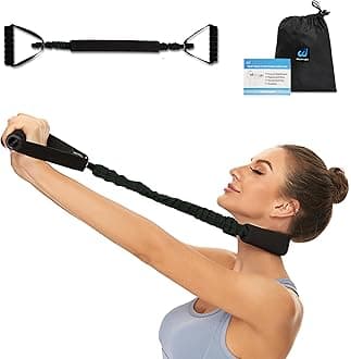 Neck Stretcher Exerciser, FSA/HSA Eligible, Cervical Traction Device for Neck Pain Relief and Spine Alignment. Portable Neck Traction Exerciser for Home/Office, Neck and Shoulder Relaxer Easy to Pull.