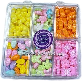 Sentovac Easter Cake Sprinkles| Cake and Cupcake Topper Decorations | Rabit Carrot Easter Egg Butterflies Sprinkles for Decorating | Party Supplies