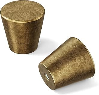 homdiy 15 Pack Antique Brass Cabinet Knobs Drawer Knobs Vintage Small Drawer Pulls Round Kitchen Cabinet Hardware