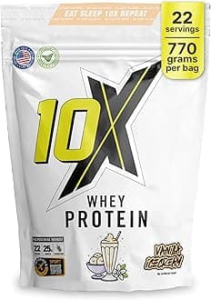 Whey Protein Powder - Vanilla Ice Cream, 770g (22 Servings), Low-Calorie, Gluten-Free & Vegetarian, Fast Absorption for Muscle Recovery, Ideal for Weight Loss & Training