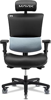 MAVIX M9 Gaming Chair, Dynamic Variable Lumbar & Cool Comfort Seating - Ergonomic Swivel Chair/Height Adjustable/Headrest/Perfect for Gaming or Office (Black/Glacier)