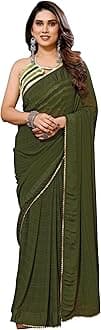 DIVUS Ready to wear Pre draped Prestitched one min readymade Designer Parywear saree with Unstitch Blouse