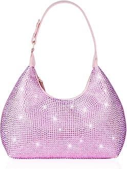 Gripit Rhinestone Handbag Black Clutch Purses for Women Evening Shoulder Diamond Bling Crystal Bag for Wedding Prom