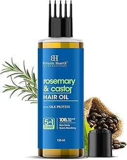 100% Pure Rosemary & Castor Oil for Hair Growth | Stimulates Growth, Boosts Thickness, and Nourishes Scalp | 150 ml